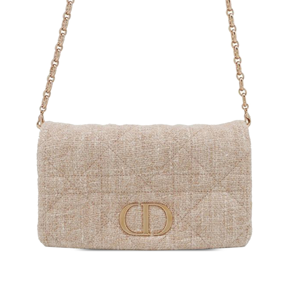 Pre-Loved Dior Small Tweed Macrocannage Caro Bag - Picture 1 of 12